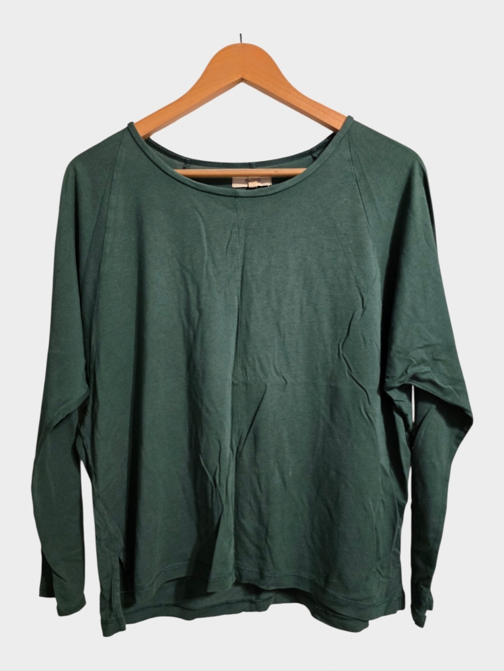 Madewell Raglan Shirt Top Women's Medium Emerald  Modal-Cotton Modern Minimalist